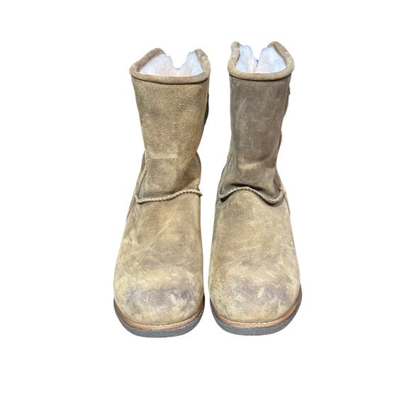 ABEO PRO Womens BLAINE Tan Suede Sherpa Tassel Braid Boot Size 9 - Picture 2 of 9